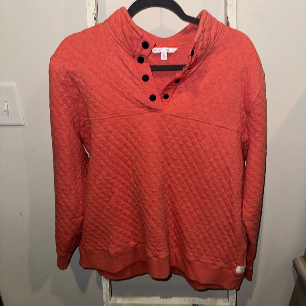 Southern Tide Quilted Pullover - Orange